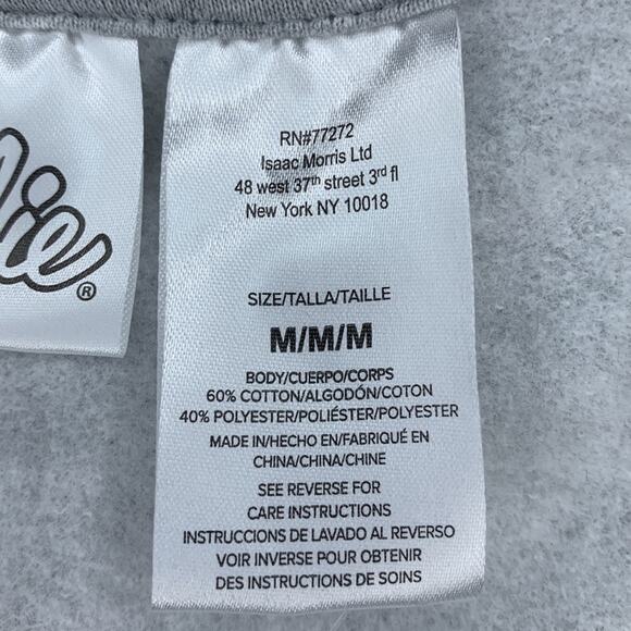 Barbie NWT Hoodie Gray Side Pockets Pullover Barbie Embroidered Size M - Picture 9 of 11